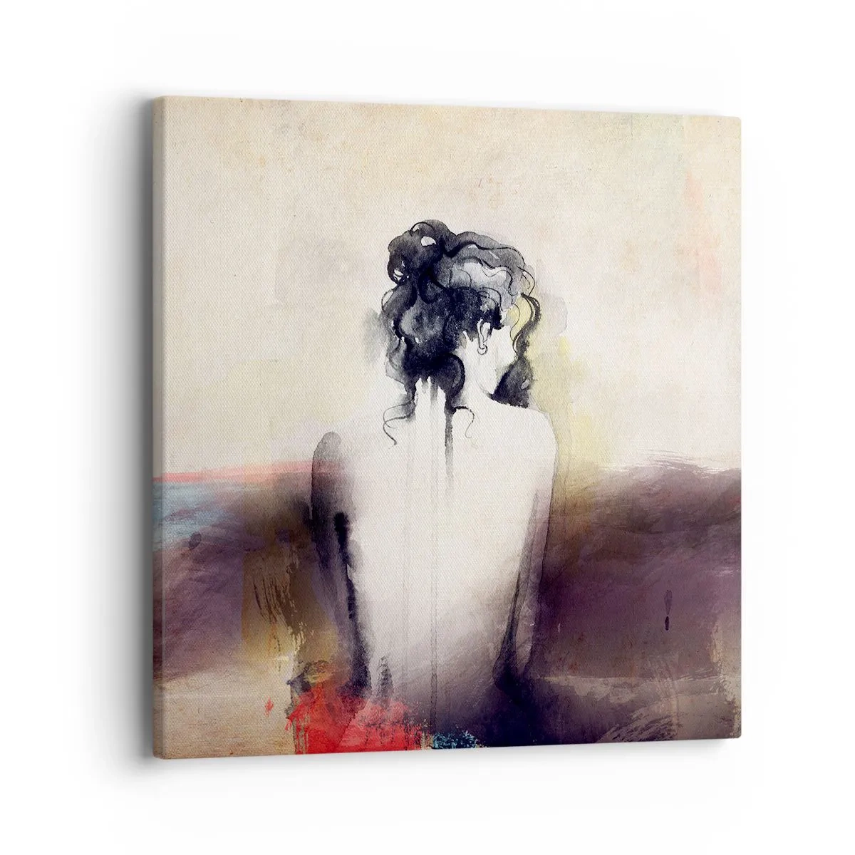 Cuadro sobre lienzo - Impresión de Imagen - Líneas suaves, formas ovaladas - 40x40 cm