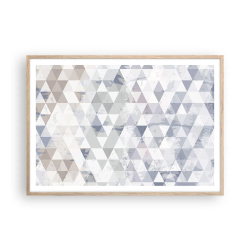Póster en marco roble claro - A ritmo de triángulo - 100x70 cm