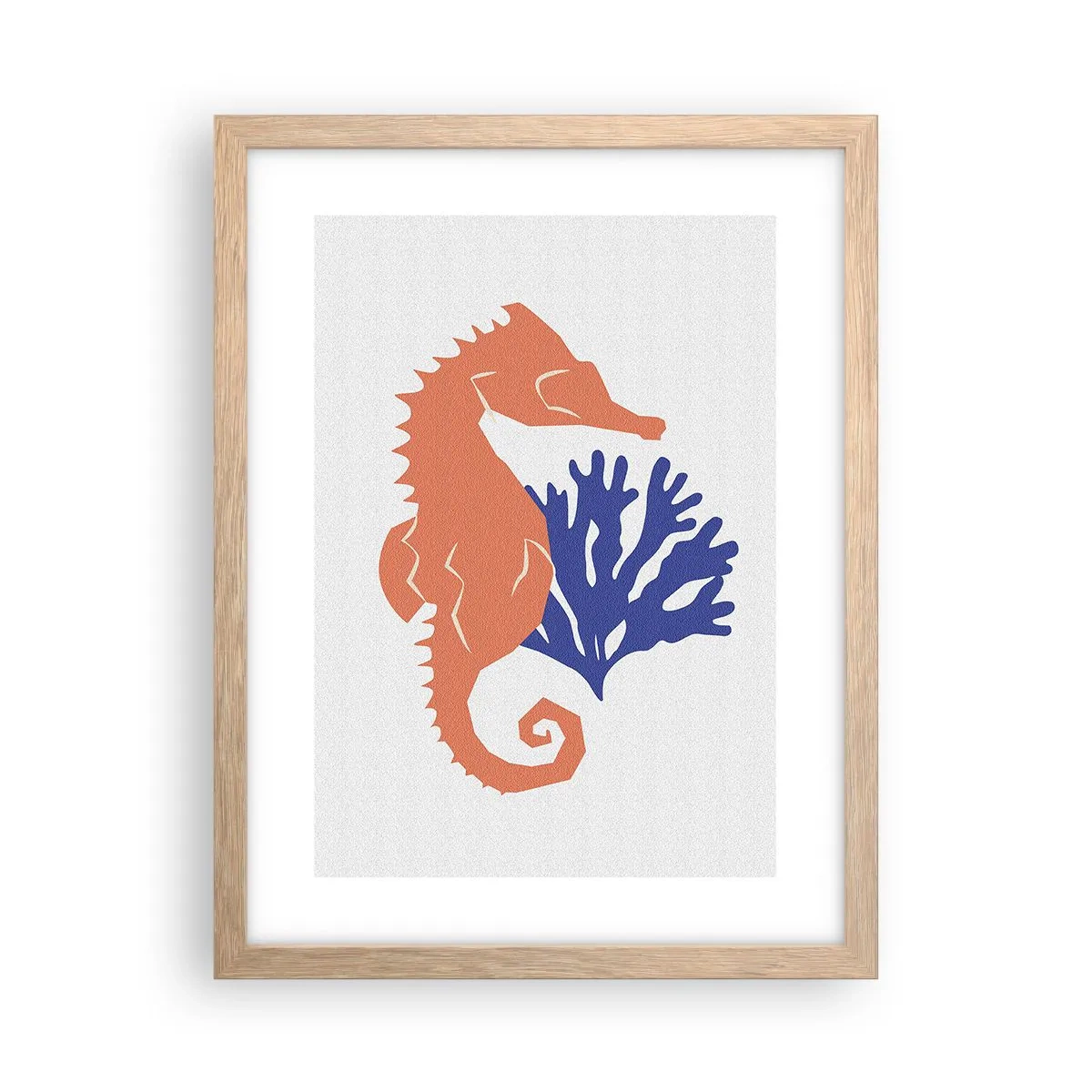 Póster en marco roble claro - En una pradera submarina - 30x40 cm