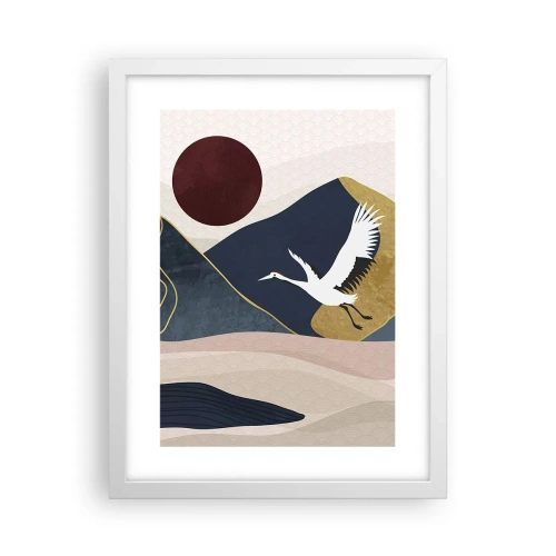 Póster en marco blanco - Y el día ha vuelto a pasar volando - 30x40 cm