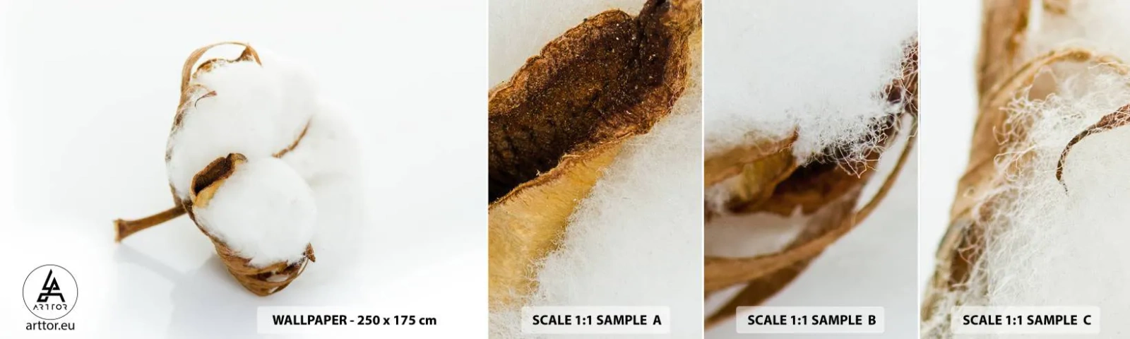 Muestra De Fotomural Standard Eco - Suave por naturaleza - Algodón, minimalista, Flor - 100x30 cm