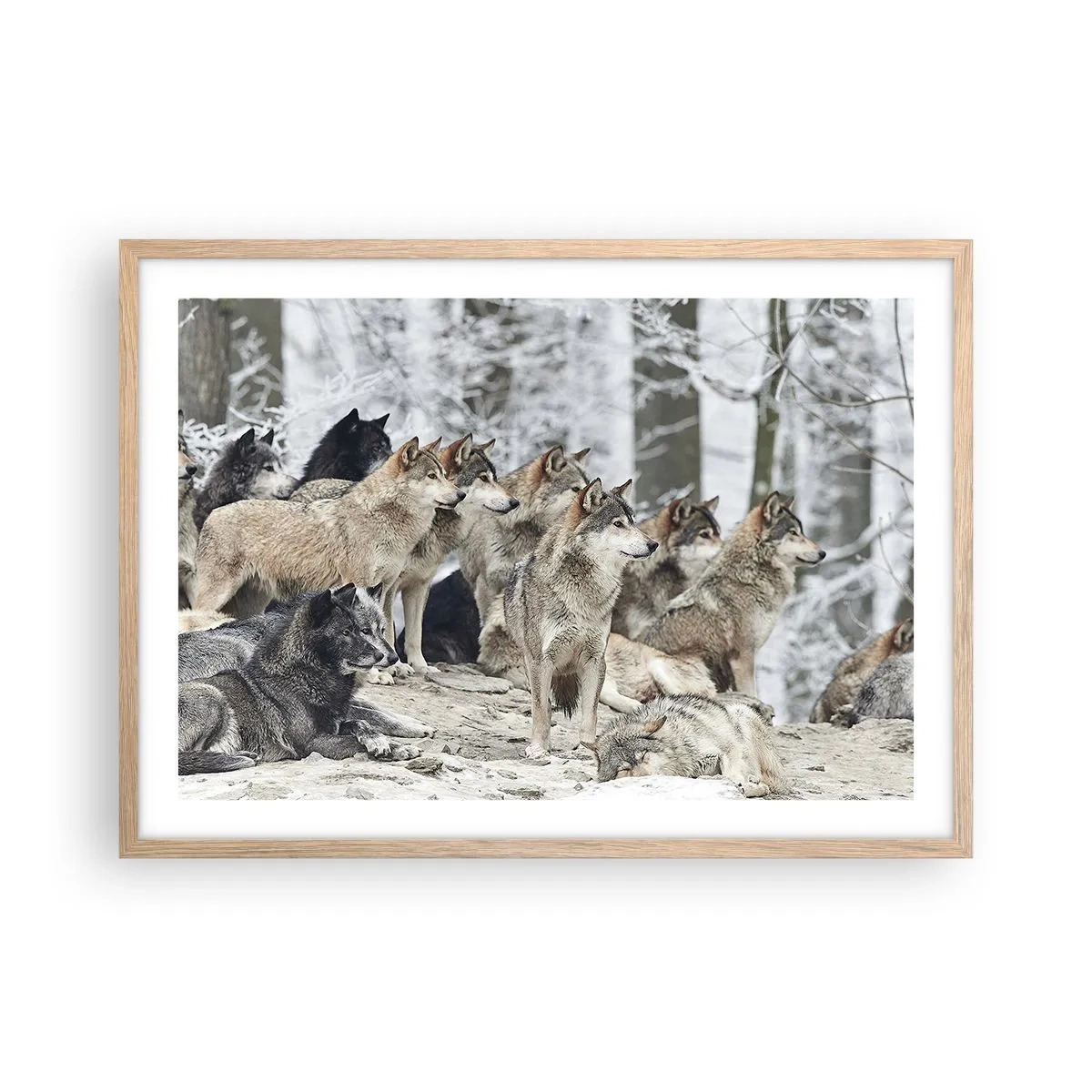 Póster en marco roble claro - Familiares y amigos - 70x50 cm