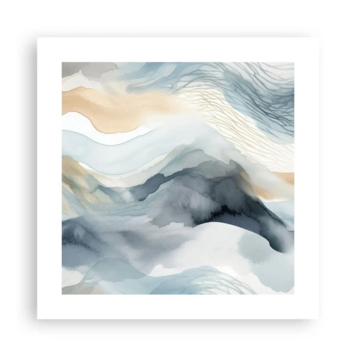 Póster - Abstracción de nieve y niebla - 40x40 cm