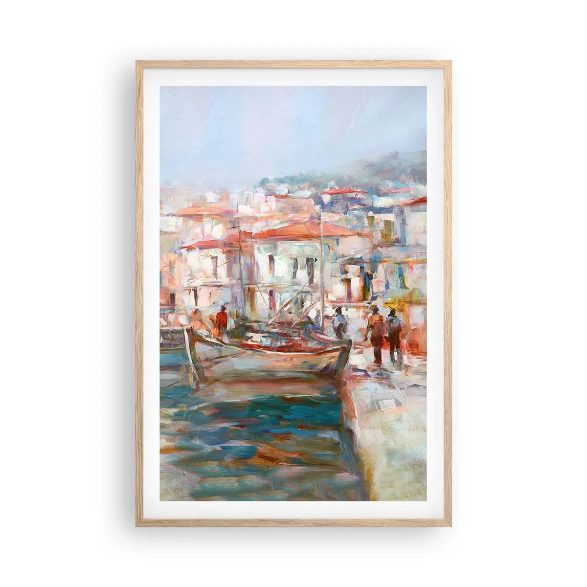 Póster en marco roble claro - Vacaciones en colores pastel - 61x91 cm