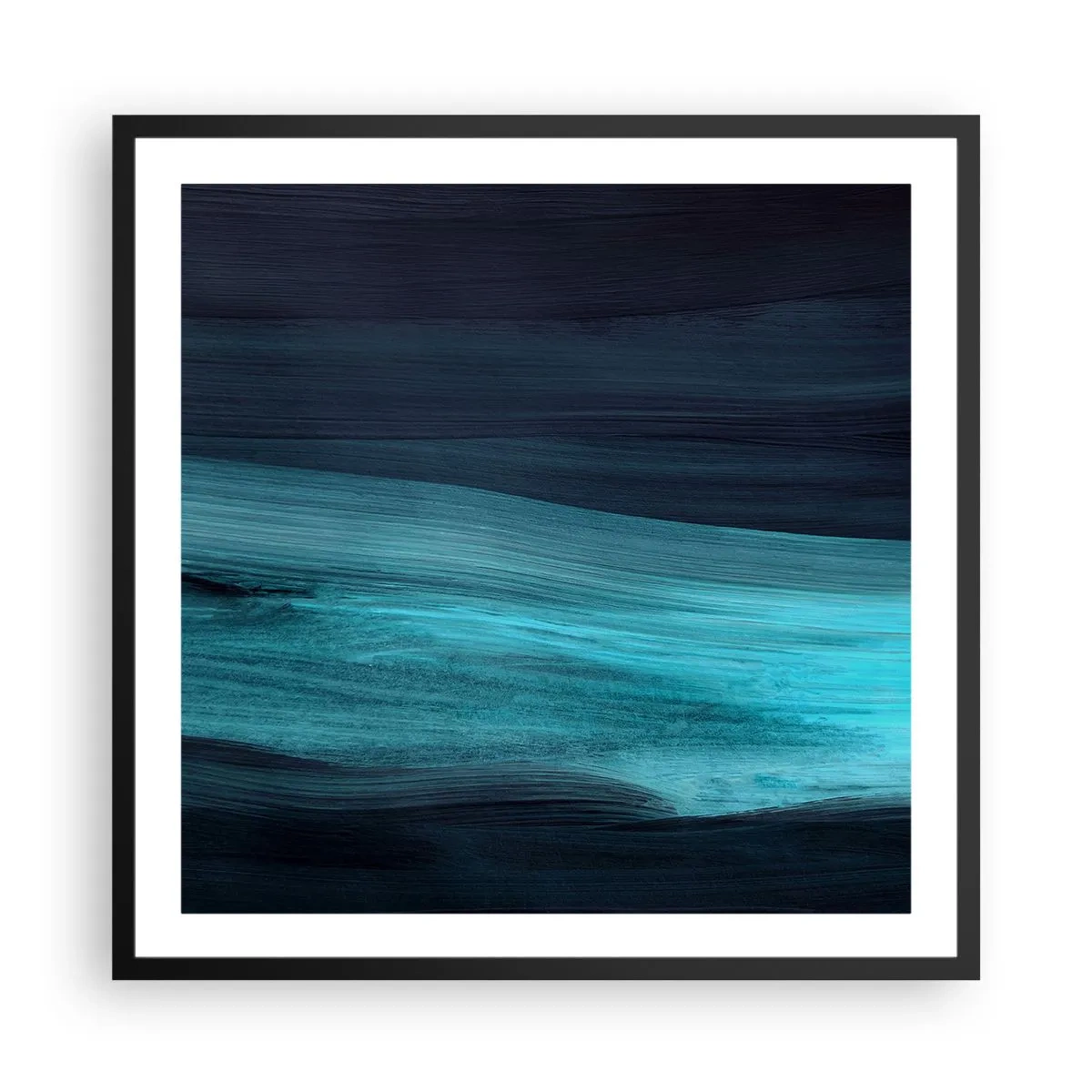 Póster en marco negro - Nadar con la corriente - 60x60 cm