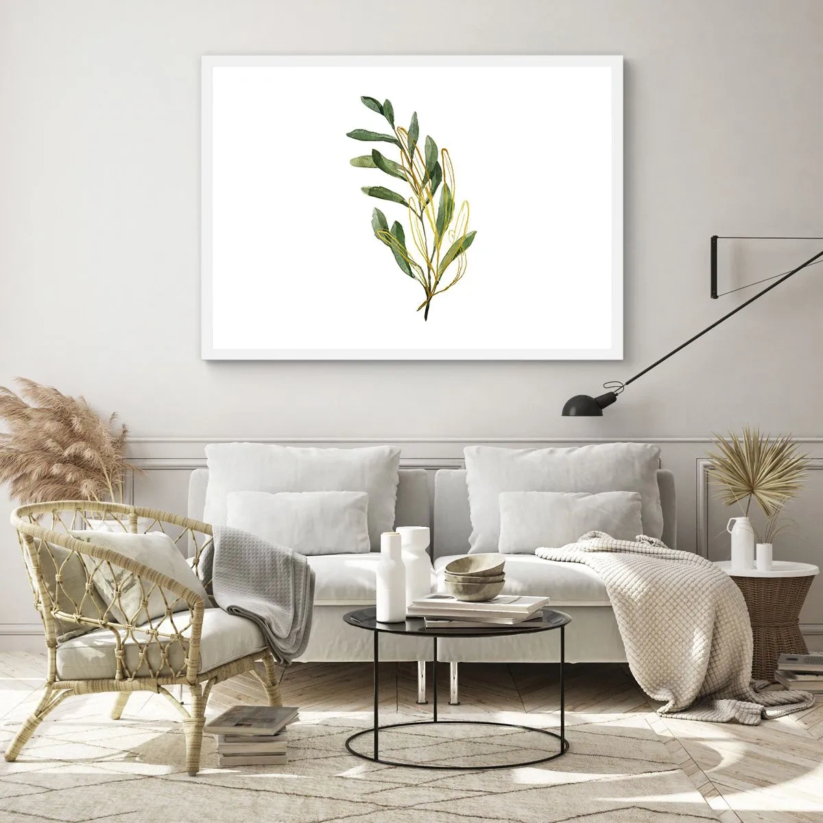 Póster en marco blanco - La vida se abre camino - 100x70 cm