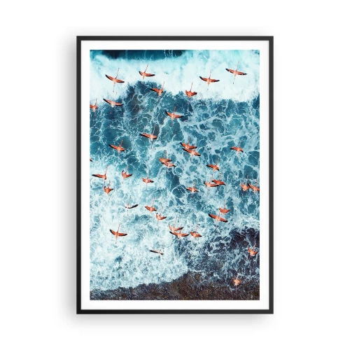 Póster en marco negro - Un desfile marítimo - 70x100 cm