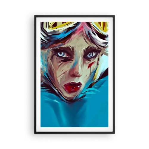 Póster en marco negro - Guerrera colorida - 61x91 cm