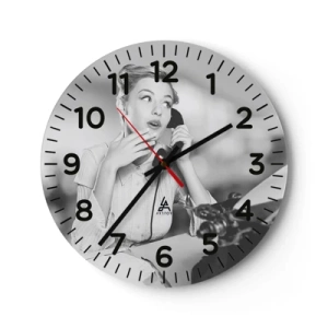 Reloj de pared - Reloj de vidrio - ¿Diga?, estamos en los años 50. - 40x40 cm