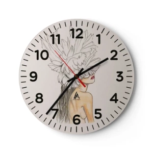 Reloj de pared - Reloj de vidrio - Belleza coronada - 30x30 cm
