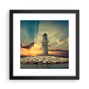 Póster en marco negro - Luz - Bondad - Belleza - 30x30 cm