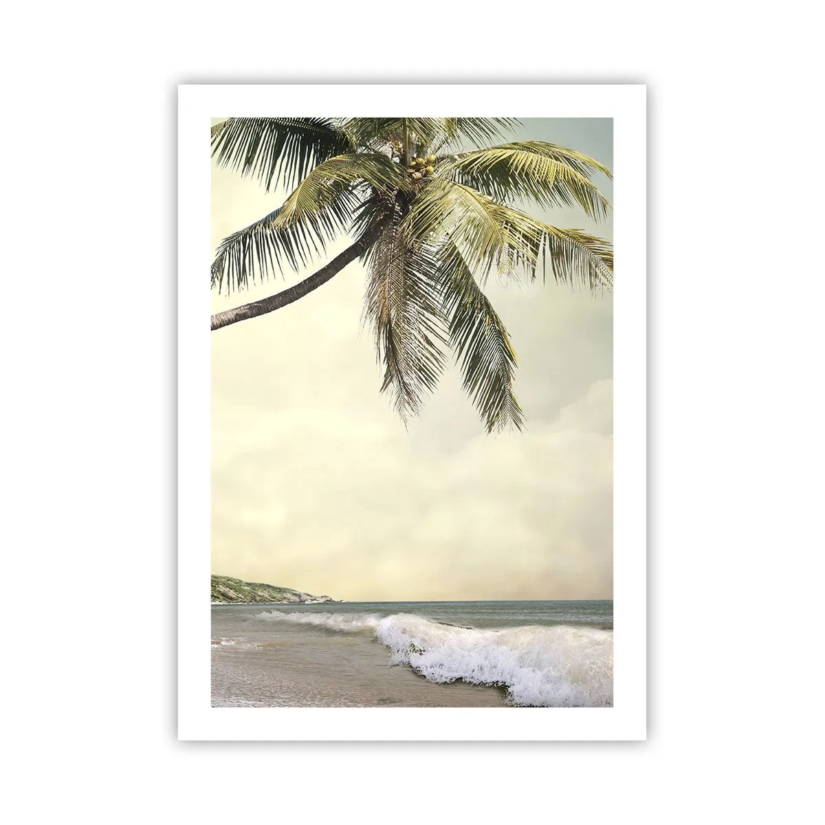 Póster - Una palmera frente al mar - 50x70cm - Sueño tropical - Decoración de pared moderna para salón y dormitorio ARTTOR