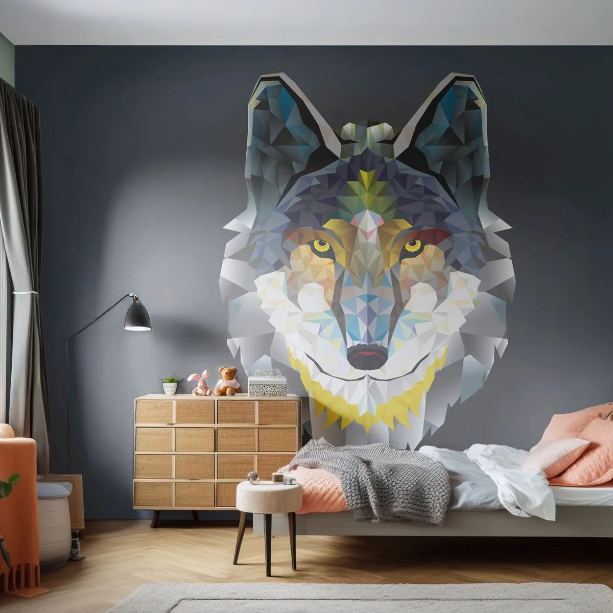 Fotomural personalizado Premium Canvas - Habla del lobo si lo ves - Abstracción, Lobo, animales