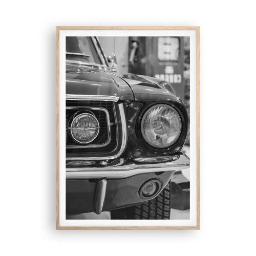 Póster en marco roble claro - Paseo rudo - 70x100 cm