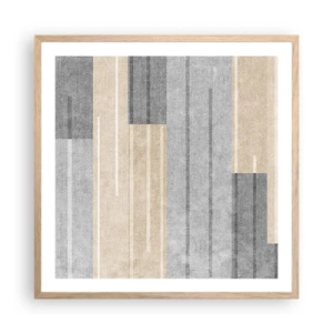 Póster en marco roble claro - Composición: sostener la vertical - 60x60 cm