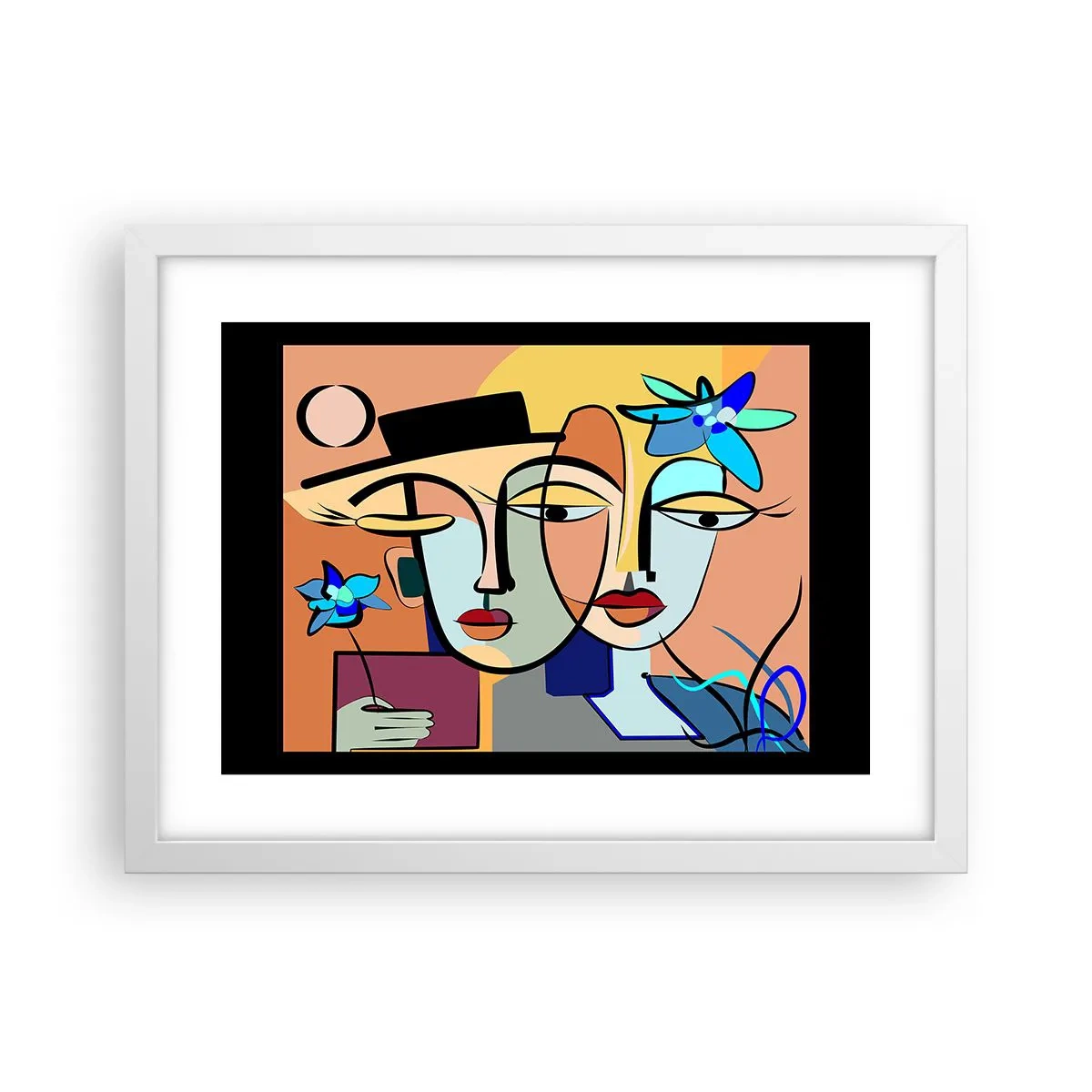 Póster en marco blanco - Randez vous de Picasso - 40x30 cm