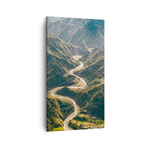 Cuadro sobre lienzo - Impresión de Imagen - Directamente desde el corazón de las montañas - 45x80 cm