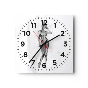 Reloj de pared - Reloj de vidrio - Un estudio sobre el ideal de feminidad - 40x40 cm