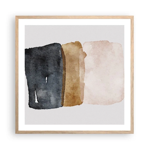 Póster en marco roble claro - Una composición de colores tierra - 60x60 cm