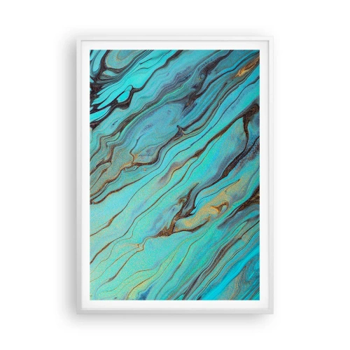 Póster en marco blanco - Marea turquesa - 70x100 cm