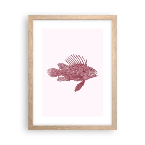 Póster en marco roble claro - Un habitante de aguas exóticas - 30x40 cm