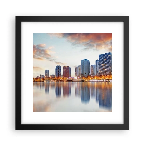 Póster en marco negro - La calma monumental de París - 30x30 cm