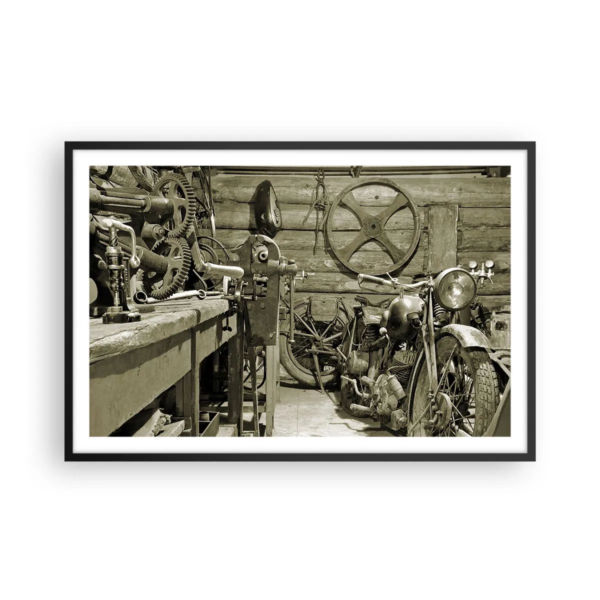 Póster en marco negro - En el trastero del abuelo - 91x61 cm