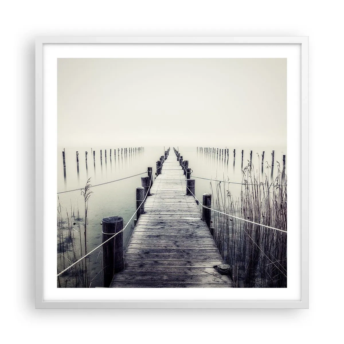 Póster en marco blanco - Sumergirse en la paz - 60x60 cm