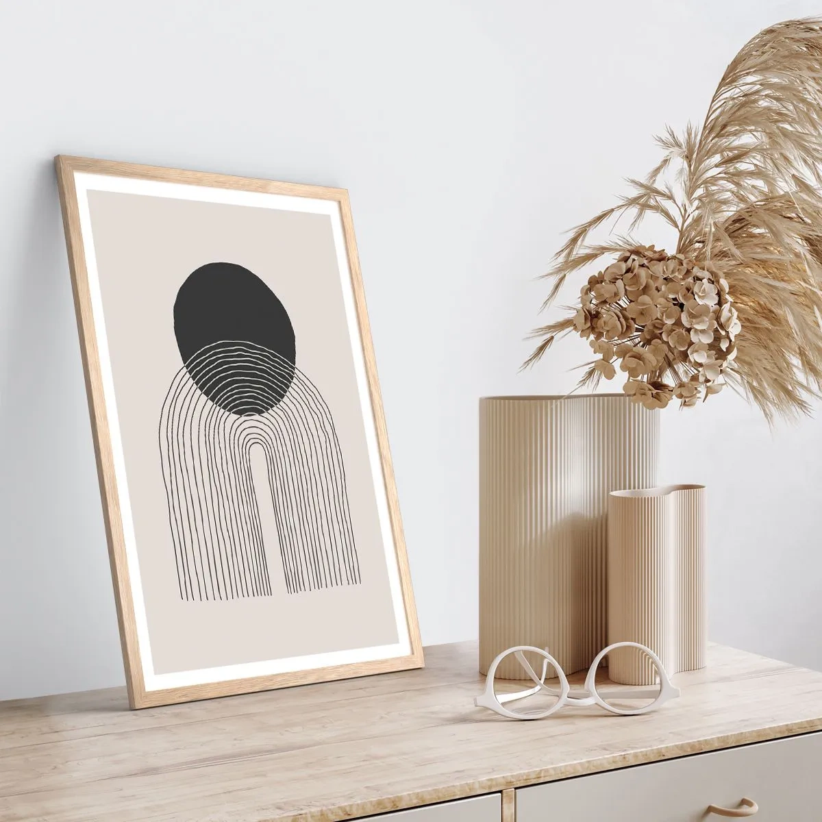 Póster en marco roble claro - Temblor y certeza - 40x50 cm