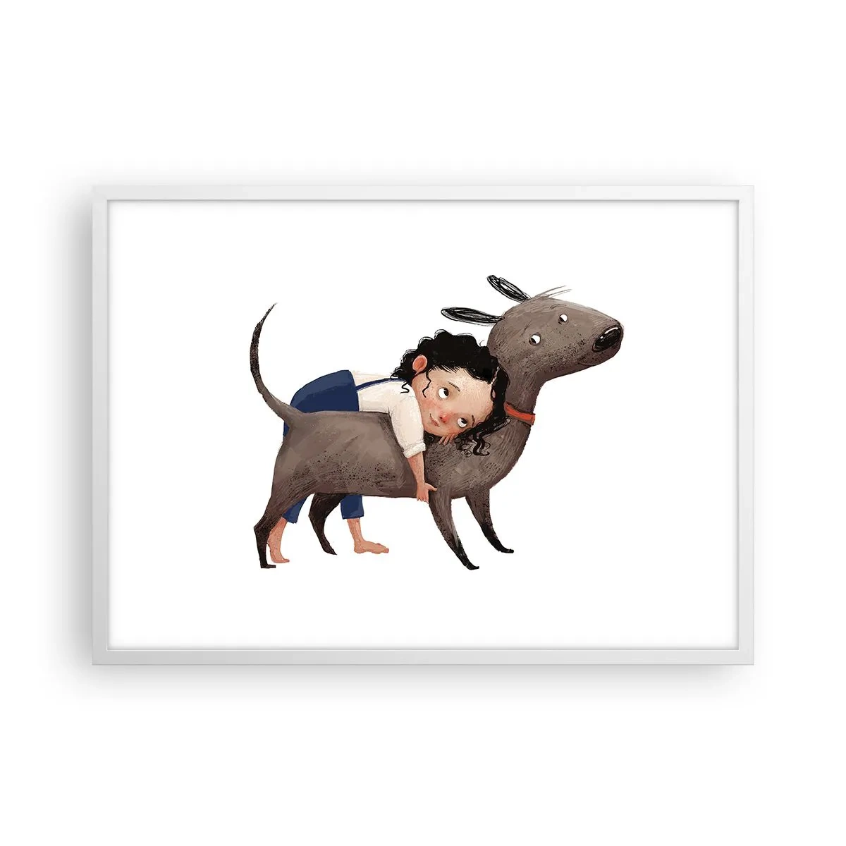 Póster en marco blanco - Mejores amigos - 70x50 cm