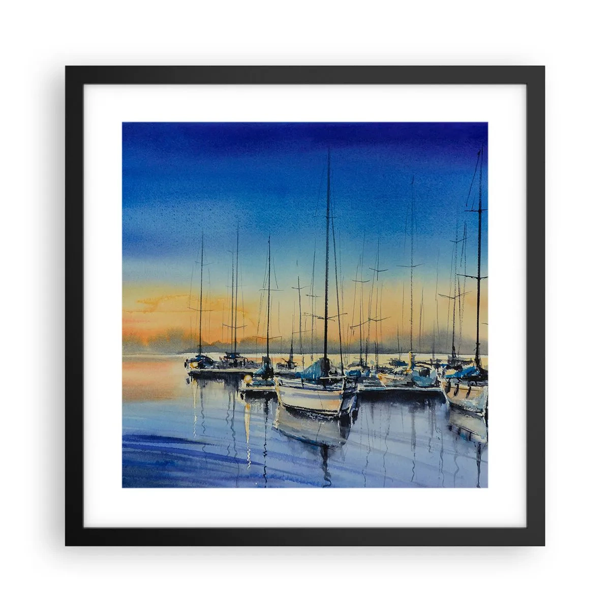 Póster en marco negro - El final de un buen día - 40x40 cm