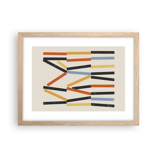 Póster en marco roble claro - Composición horizontal - 40x30 cm
