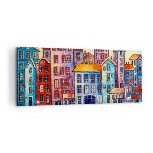 Cuadro sobre lienzo - Impresión de Imagen - Una ciudad como un cuento de hadas - 100x40 cm