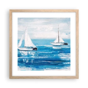 Póster en marco roble claro - Con un amigo a tu lado - 40x40 cm