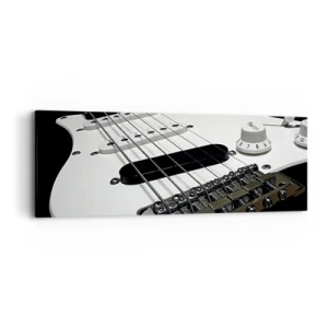 Cuadro sobre lienzo - Impresión de Imagen - Oculto en blanco está el sonido - 90x30 cm