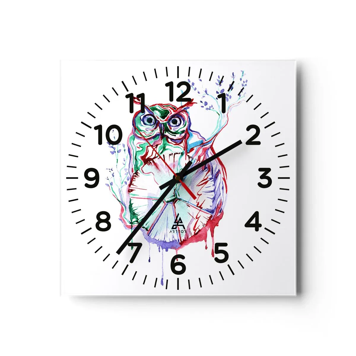 Reloj de pared - Reloj de vidrio - Sabio por naturaleza - 30x30 cm