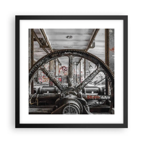 Póster en marco negro - La vida secreta de una fábrica - 40x40 cm