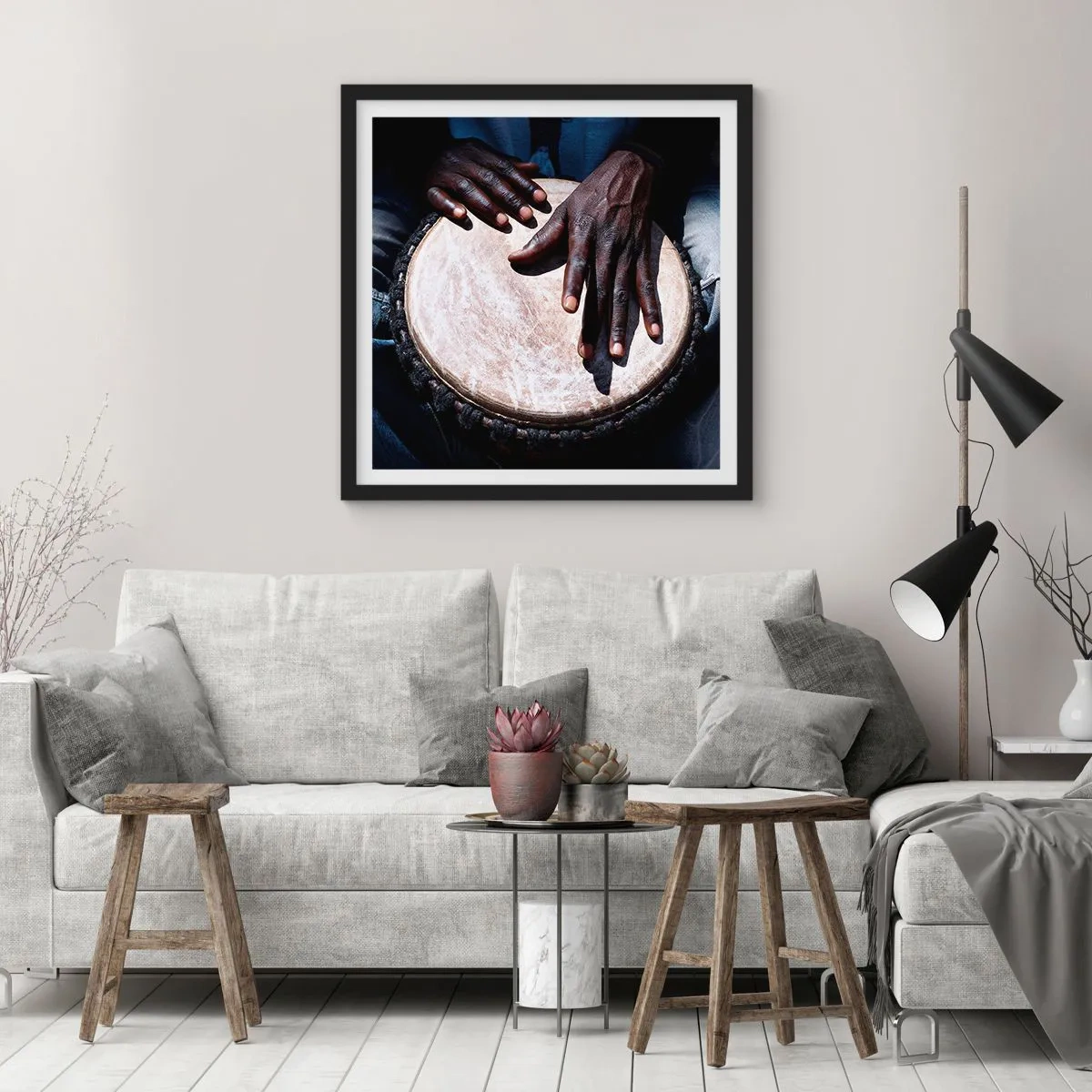 Póster en marco negro - Vive a tu ritmo - 30x30 cm