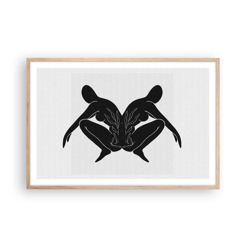 Póster en marco roble claro - Un alma compartida - 91x61 cm