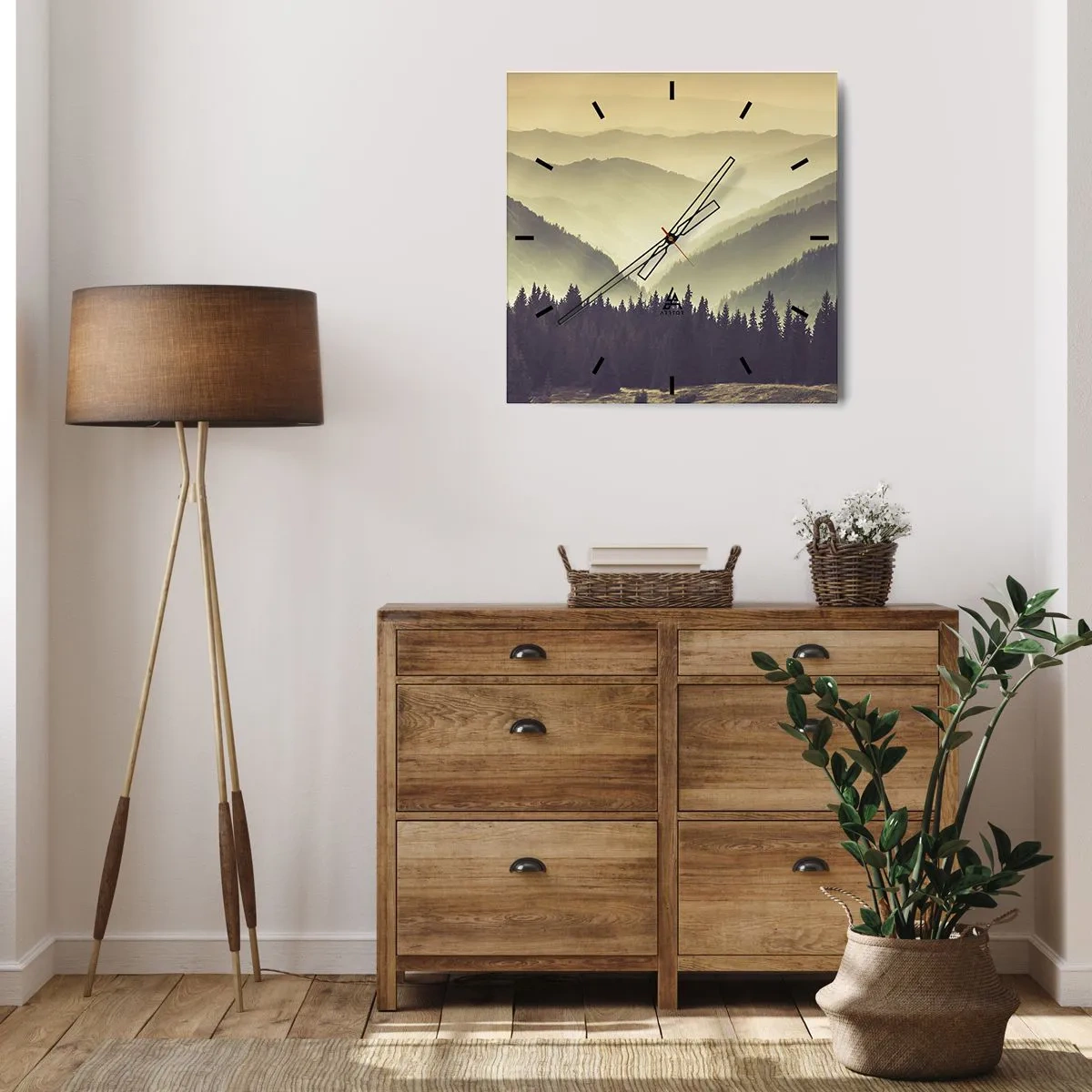 Reloj de pared - Reloj de vidrio - Más allá de las siete montañas... - 30x30 cm