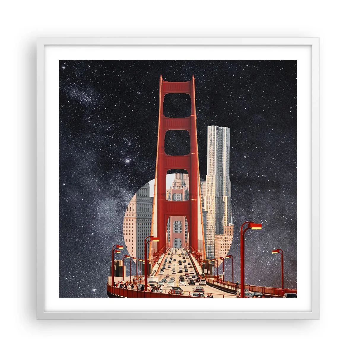 Póster en marco blanco - Siempre en el centro - 60x60 cm