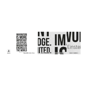 Muestra de fotomural Premium Sand - Einstein, sobre el poder de la imaginación - Tipografía, Afirmación, Máxima - 100x30 cm