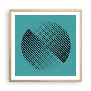 Póster en marco roble claro - El círculo: una variación geométrica - 60x60 cm