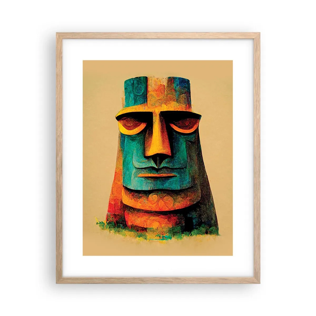 Póster en marco roble claro - Escultural, pero simpática - 40x50 cm