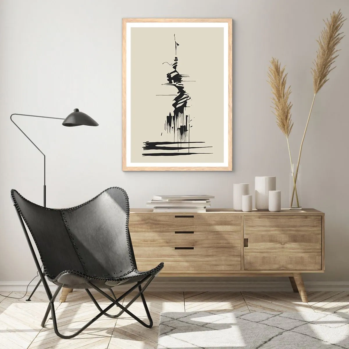 Póster en marco roble claro - Abstracción apresurada - 30x40 cm