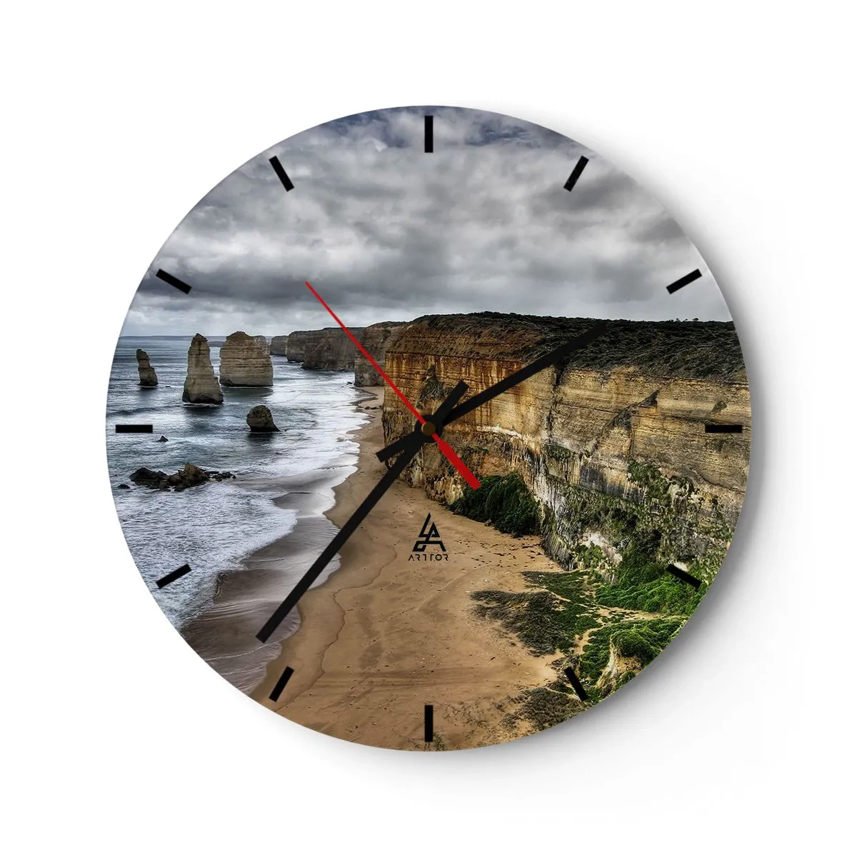 Reloj de pared - Reloj de vidrio - Belleza en bruto - 40x40 cm