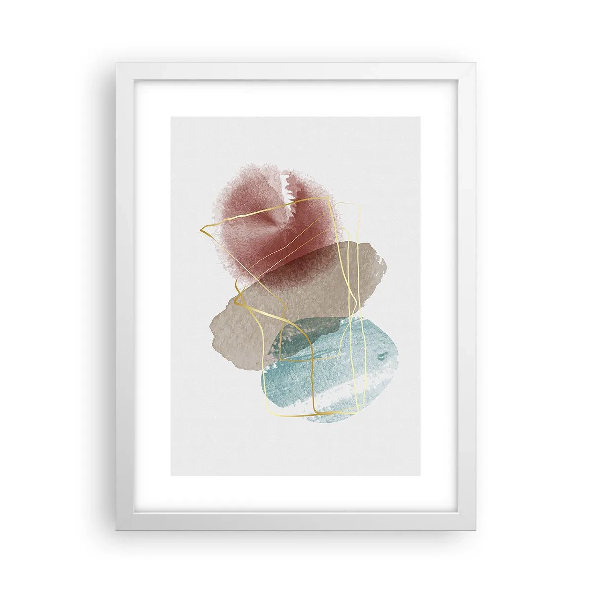 Póster en marco blanco - Abstracción coral del espacio - 30x40 cm