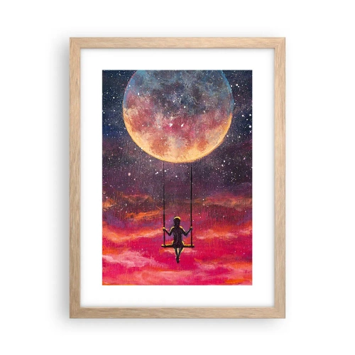 Póster en marco roble claro - Disfrutar de las nubes - 30x40 cm