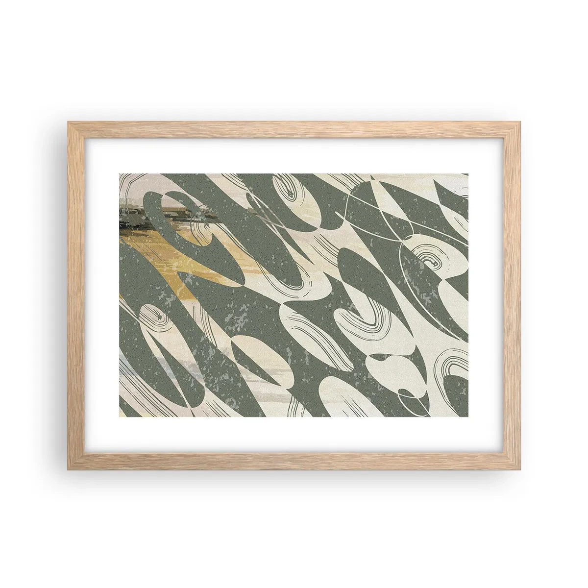 Póster en marco roble claro - Abstracción rítmica - 40x30 cm