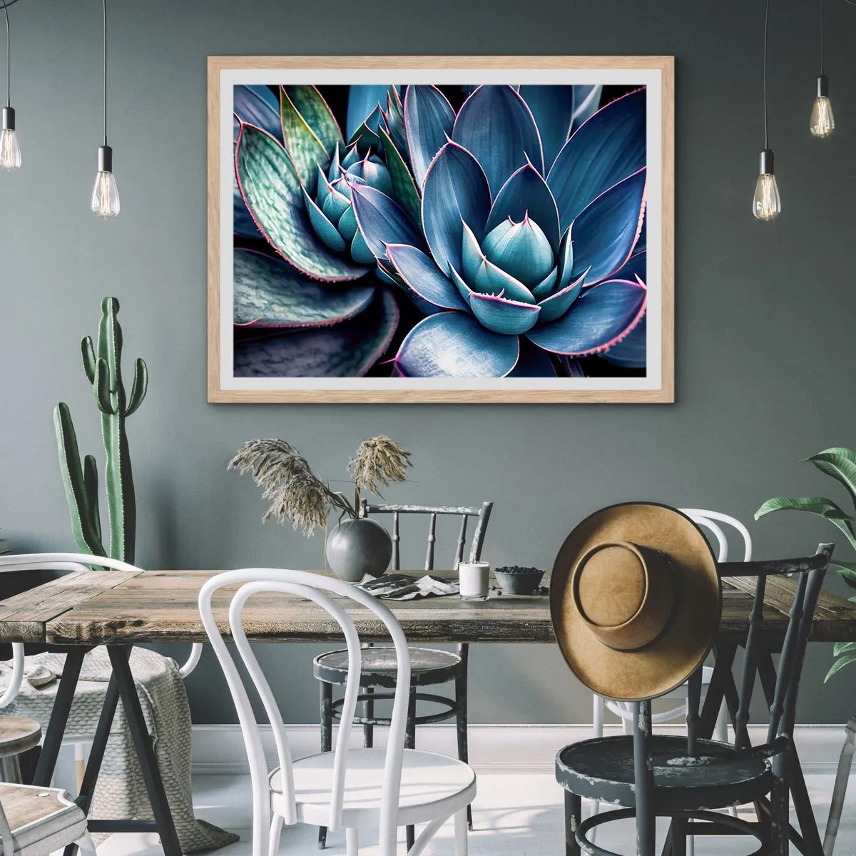 Póster en marco roble claro - Fuerza vital - 40x30 cm